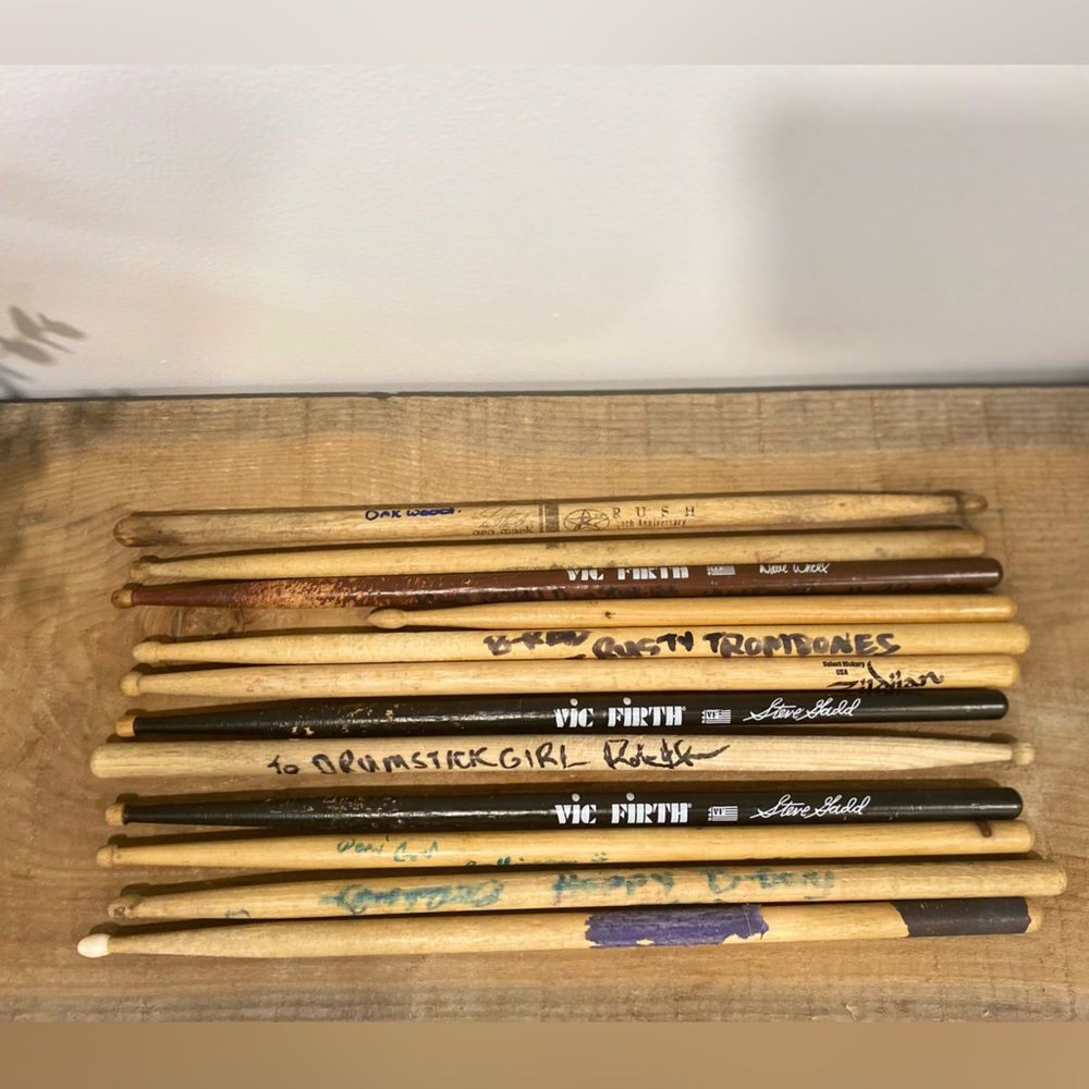 Lot of 12 Signed Drumsticks